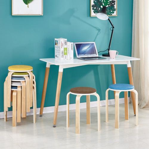 Cloth & Sponge & Wood stackable Stool Solid PC