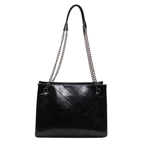 PU Leather Shoulder Bag with chain & sewing thread PC