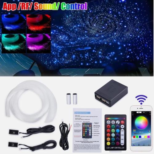 UK 600PCS FIBER OPTIC CAR HEADLINER LIGHT KIT ROOF REMOTE CEILING LIGHT