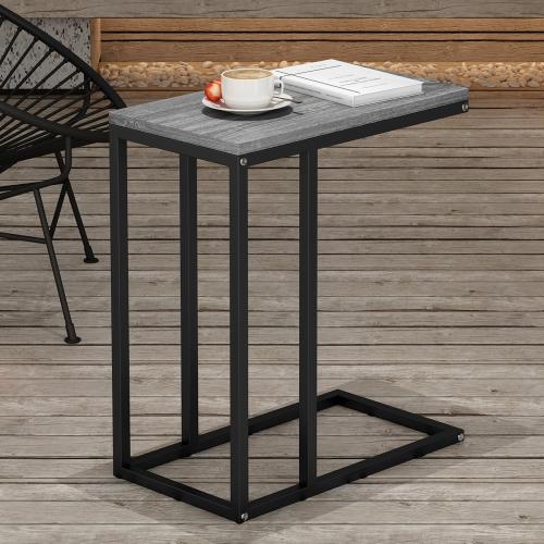 Metal & Solid Wood Multifunction Tea Table for storage black PC