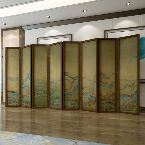 Cloth & Wood foldable Floor Screen PC