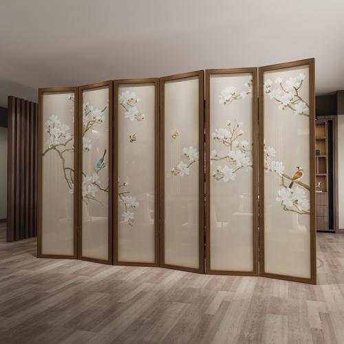 Pine & Cloth foldable Floor Screen PC