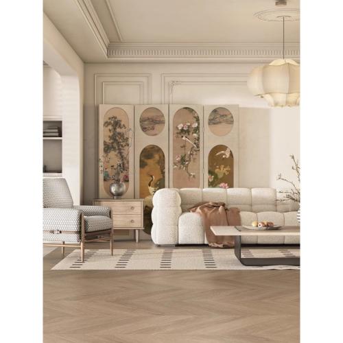 Canvas & Wooden foldable Floor Screen PC