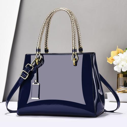 PU Leather Tote Bag Handbag lacquer finish & attached with hanging strap PC