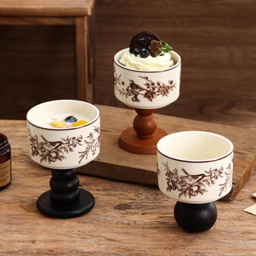 Porcelain & Wood thermostability Dessert Cup PC
