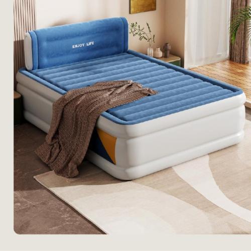 Flocado de tela de PVC Colchón de cama inflable, Sólido, azul,  trozo