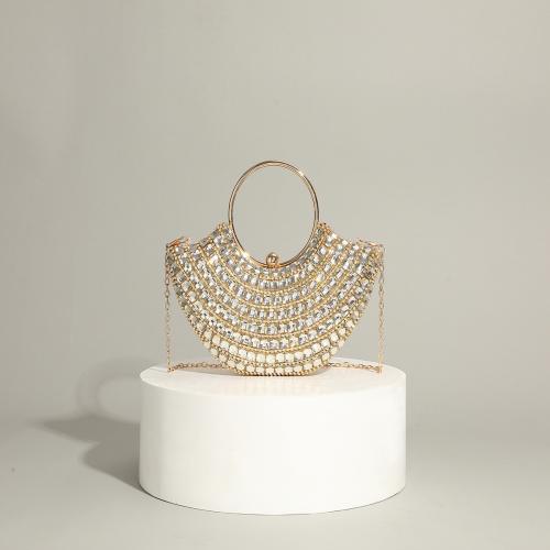 Polyester Evening Party Clutch Bag, with rhinestone, more colors for choice,  PC