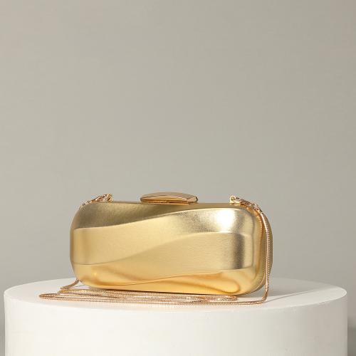 Polyester Evening Party Clutch Bag portable Solid gold PC