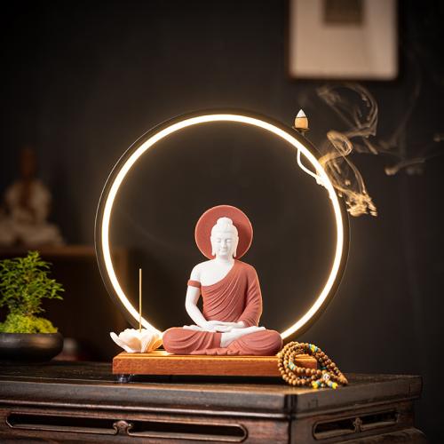 Porcelain & Solid Wood With light Decoration PC