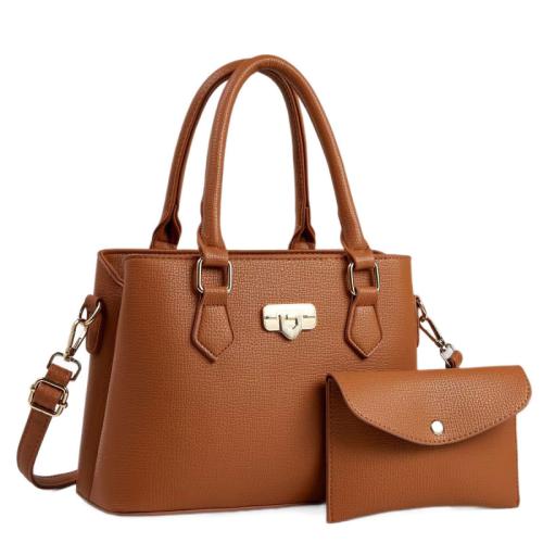 PU Leather Bag Suit large capacity & soft surface & attached with hanging strap & two piece Polyester Solid PC