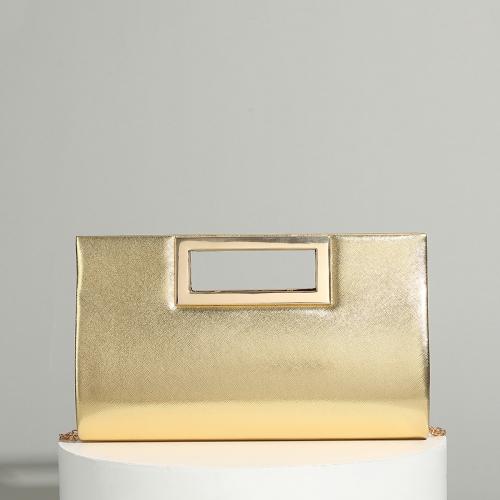 Polyester Evening Party Clutch Bag portable Solid gold PC