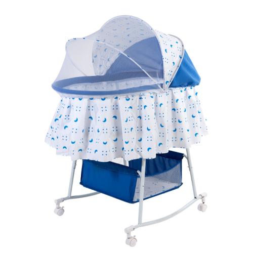 Steel & Oxford & Gauze foldable & Multifunction Baby Rocking Chair PC