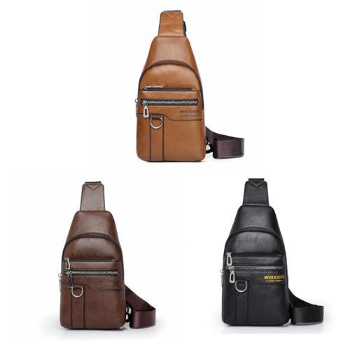 PU Leather Sling Bag Lightweight & hardwearing & waterproof & adjustable Polyester PC