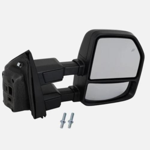 Heated Mirror For 2017-22 Ford F-250 Super Duty Towing Textured with Chrome Cap