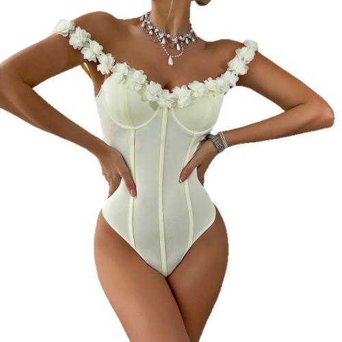 Polyester Slim Women Romper & breathable patchwork Others Apricot PC