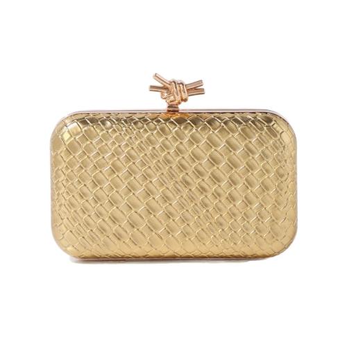 PU Leather hard-surface Clutch Bag with chain Polyester snakeskin pattern gold PC