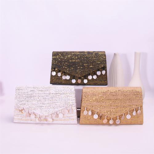 Canvas & Polyester Box Bag Clutch Bag with chain Shell PC