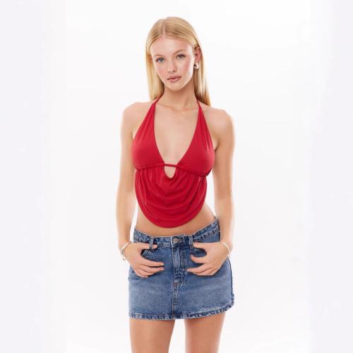 Polyester Camisole, backless & different size for choice, Solid, more colors for choice,  PC