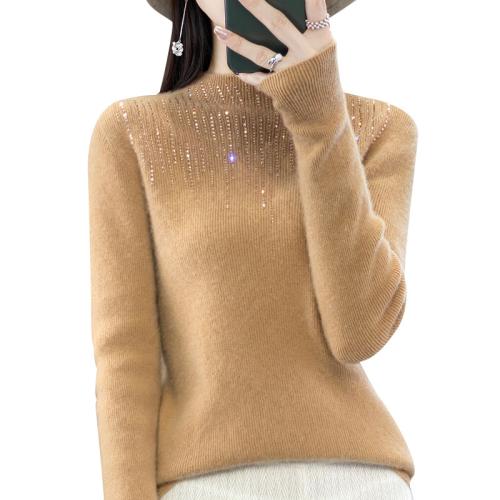 Regenerated Cellulose Fiber Slim Women Sweater thicken iron-on Solid PC