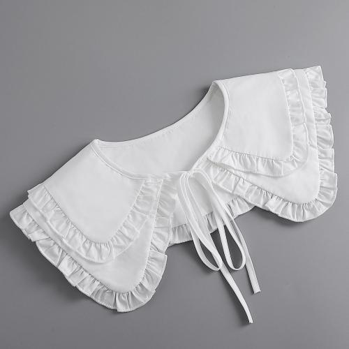 Cotton Fake Collar double layer patchwork Solid white : PC