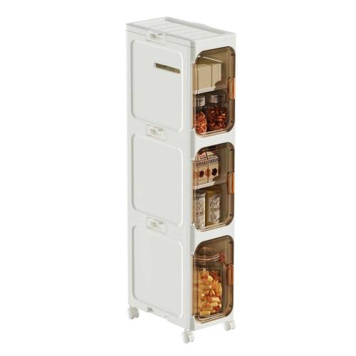 Polypropylene-PP Storage Cabinet durable & with caster & dustproof white PC