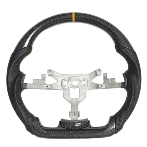 Real Carbon Fiber Steering Wheel For 06-13 Corvette C6 ZR1 Z06 Orange Stitching