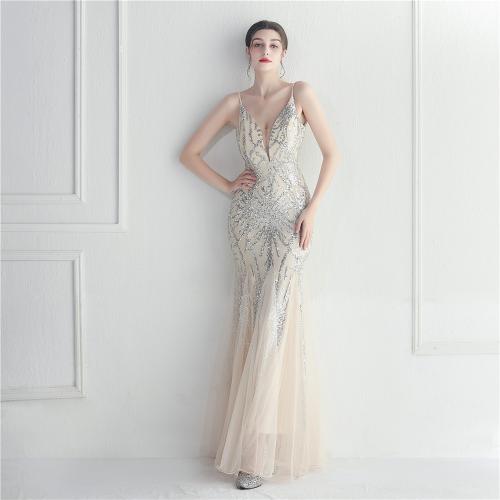 Spandex & Polyester Long Evening Dress Sequin PC