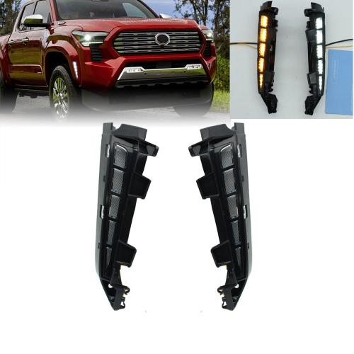 Sequential LED DRL Turn Signal Lights For Toyota Tacoma 2024-2026 Front Fog Lamp
