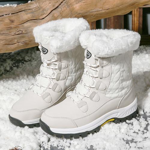 Synthetic Leather Snow Boots mid length tube & hardwearing & fleece  Thermo Plastic Rubber & Artificial Wool Pair