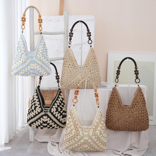 Paper Rope Handbag, soft surface & hollow,  Polyester, more colors for choice,  PC