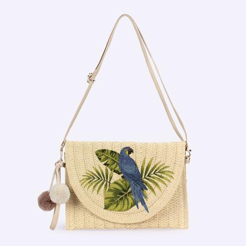 Straw Envelope Crossbody Bag soft surface & adjustable PC