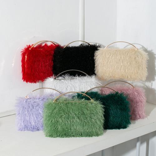 Plush Handbag, soft surface & attached with hanging strap,  Polyester, Solid, more colors for choice,  PC