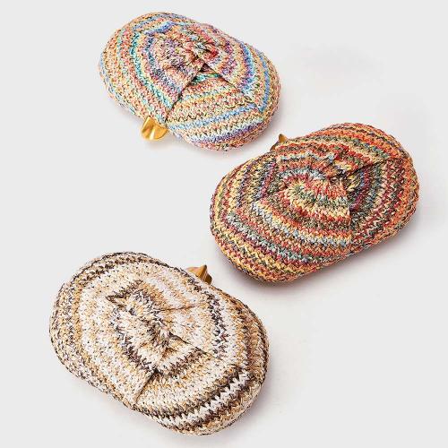 Straw Clutch Bag, attached with hanging strap,  Cotton, more colors for choice,  PC