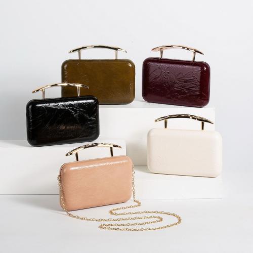 PU Leather hard-surface Handbag attached with hanging strap Cotton Solid PC