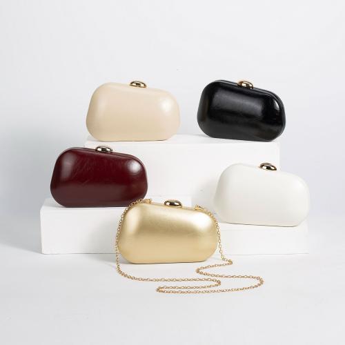 PU Leather hard-surface Clutch Bag attached with hanging strap Cotton Solid PC