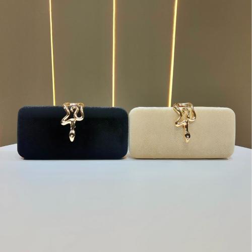 Velour hard-surface Clutch Bag attached with hanging strap Polyester PC