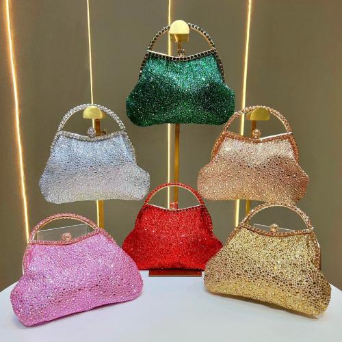 Polyester Handbag soft surface & attached with hanging strap & with rhinestone Polyester PC