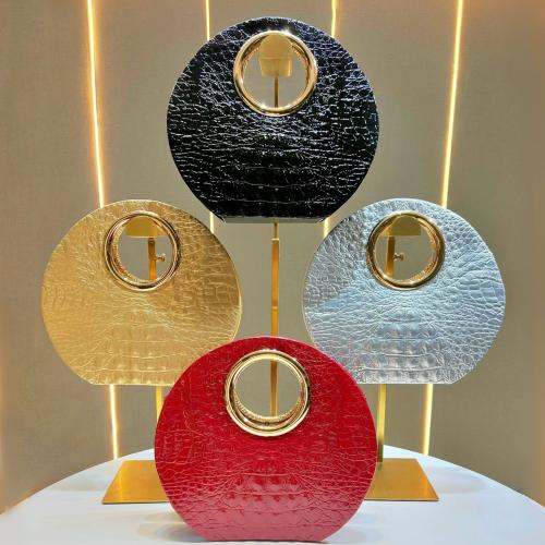 PU Leather hard-surface Handbag, attached with hanging strap,  Polyester, more colors for choice,  PC