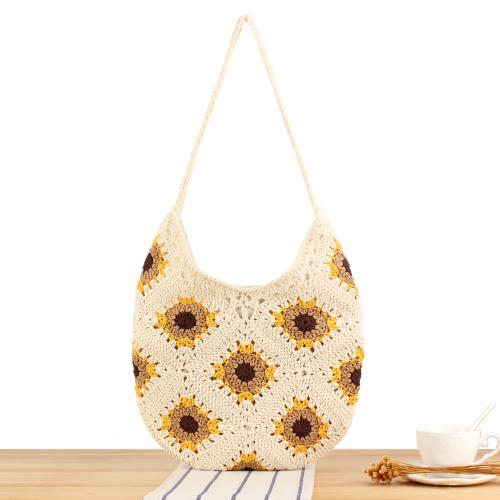 Cotton Cord Shoulder Bag soft surface Polyester beige PC