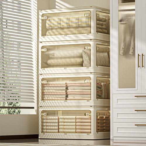 Plastic foldable Storage Cabinet with caster PPS Plastic Solid white PC