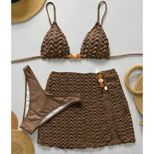 Spandex & Polyester Bikini & three piece Solid Set