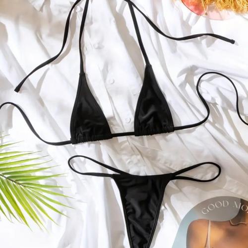 Polyester Bikini & two piece printed black Set