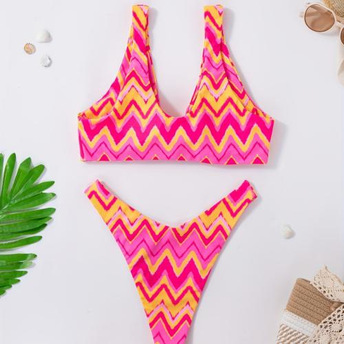 Polyester Bikini & two piece printed pink Set