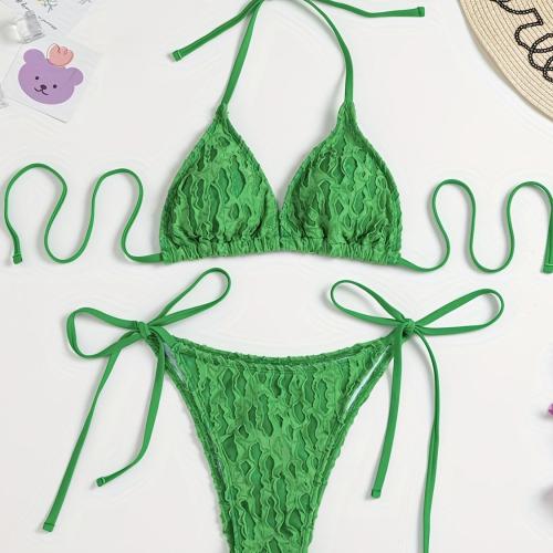 Spandex & Polyester Bikini green Set