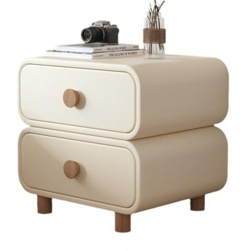 Solid Wood Bedside Cabinet for storage & durable & hardwearing Medium Density Fiberboard & Microfiber Leather Solid PC