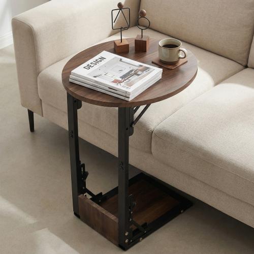 Wood foldable Side Table durable Iron PC