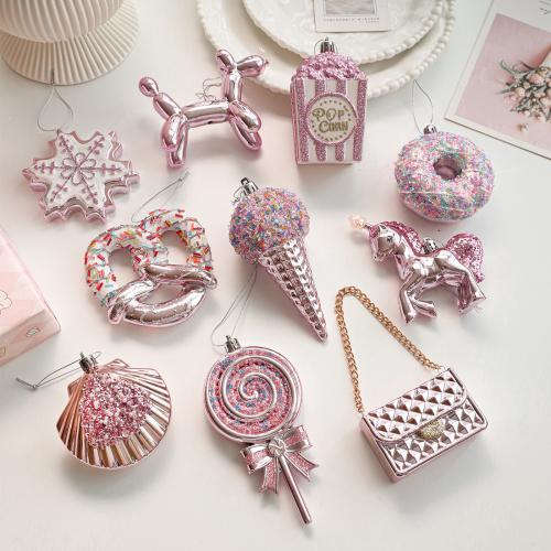PVC Christmas Tree Hanging Decoration christmas design & with rhinestone pink PC