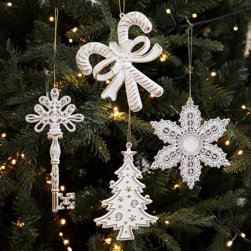 Plastic Christmas Tree Hanging Decoration christmas design white PC