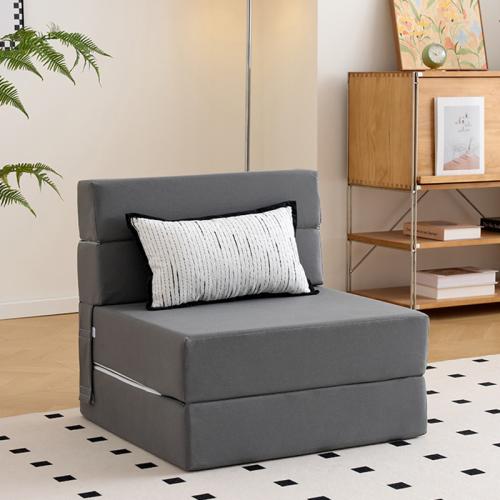 Sponge & Corduroy single & Soft Sofa Bed Solid gray PC