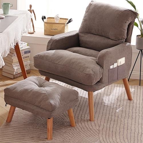 Technical Farbic & Cotton Linen Soft Casual House Chair adjustable Solid Wood Solid PC